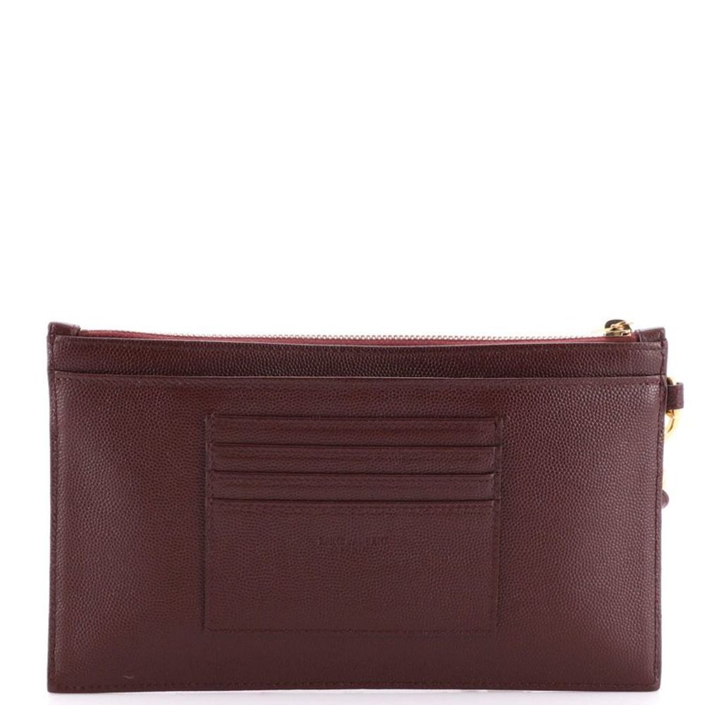 Saint Laurent Burgundy Leather Clutch - Picture 3 of 6